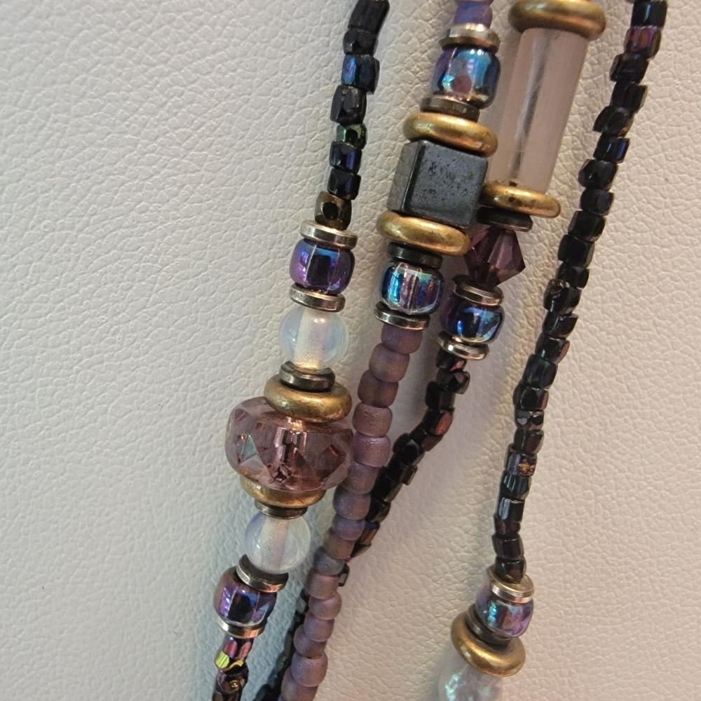 Bohemian 4 Strand Beaded Necklace - Picture 4 of 8